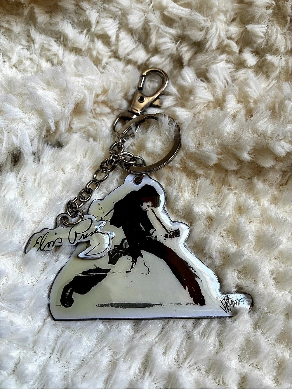 Elvis Presley keychain Silver & Black